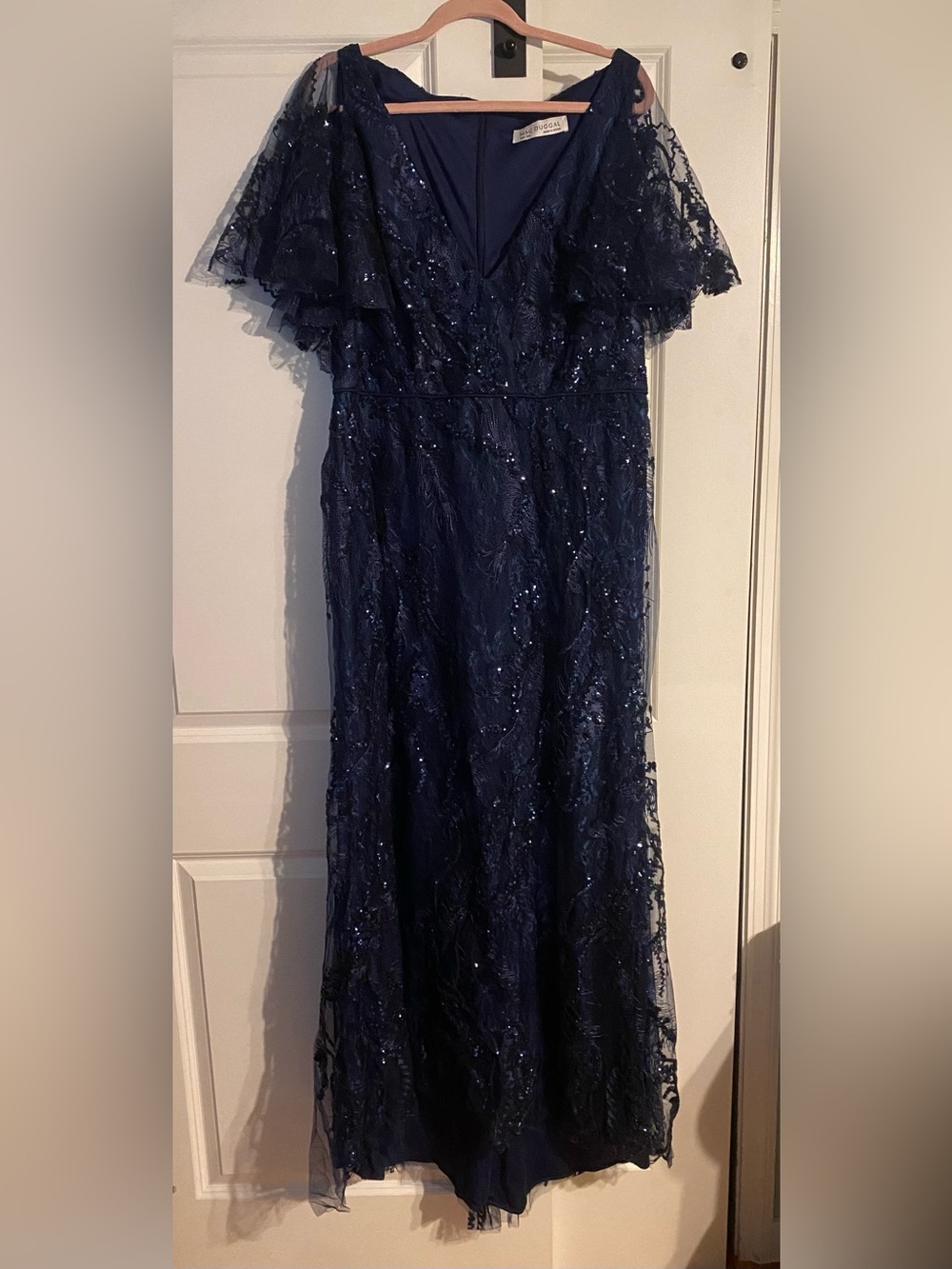 Mac Duggal Navy Blue Flutter Sleeve Dress 
NEW WITH TAGS! - Picture 6 of 16
